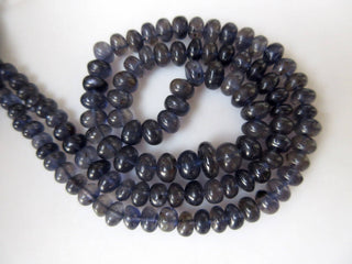 Natural Blue Iolite Rondelle Beads, Iolite Smooth Rondelle Beads, 6mm To 8mm Beads, Iolite Jewelry, GDS934