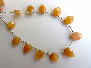 Natural Rare Orange Moonstone Leaf Shaped Paisley Shaped Faceted Briolette Beads, 9mm To 13mm Beads, Orange Moonstone Jewelry, GDS941