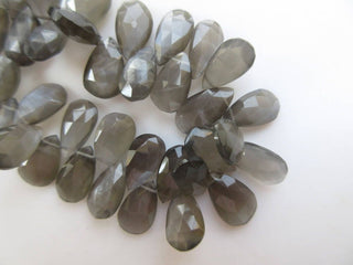 Natural AAA Grey Moonstone Pear Shaped Faceted Briolette Beads, 14mm To 17mm And 12mm To 16mm Beads, Grey Moonstone Jewelry, GDS946