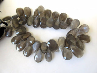 Natural AAA Grey Moonstone Pear Shaped Faceted Briolette Beads, 14mm To 17mm And 12mm To 16mm Beads, Grey Moonstone Jewelry, GDS946