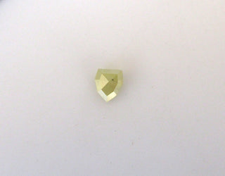 OOAK 0.65CTW/5.7mm Yellow Shield Shaped Rose Cut Diamond Loose Cabochon, Faceted Diamond Rose Cut Cabochon For Ring, DDS518/9