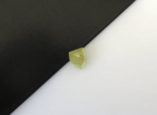 OOAK 0.65CTW/5.7mm Yellow Shield Shaped Rose Cut Diamond Loose Cabochon, Faceted Diamond Rose Cut Cabochon For Ring, DDS518/9