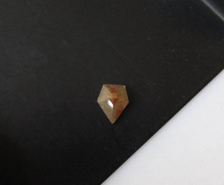 OOAK 0.85CTW/7.6mm Natural Peach/Red Shield Shaped Rose Cut Diamond Loose Cabochon, Faceted Rose Cut Diamond For Ring, DDS518/33