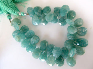 Natural Green Amazonite Pear Shaped Faceted Briolette Beads, 11mm To 13mm And 13mm To 17mm Beads, Green Amazonite Jewelry, GDS926