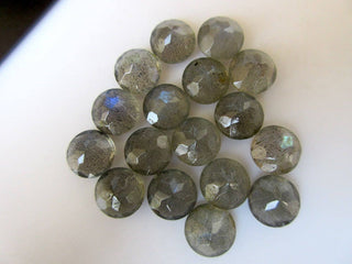 10 Pieces 8mm Natural Labradorite Round Shaped Rose Cut Flat back Faceted Loose Cabochons GDS1047/8