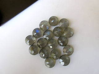 10 Pieces 8mm Natural Labradorite Round Shaped Rose Cut Flat back Faceted Loose Cabochons GDS1047/8