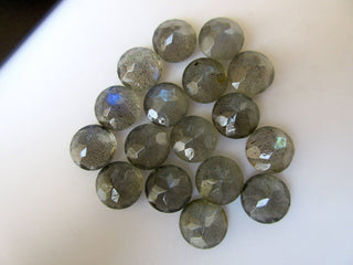 10 Pieces 8mm Natural Labradorite Round Shaped Rose Cut Flat back Faceted Loose Cabochons GDS1047/8