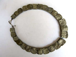 Natural Rare Rw Pyrite Gold Layout Necklace, Bib Necklace, Cleopatra Necklace, Graduated Collar Necklace, 11x10mm To 19x18mm,  GDS980