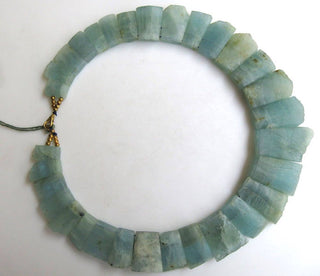 Natural Rough Raw Aquamarine Layout Necklace, Bib Necklace, Cleopatra Necklace, Graduated Collar Necklace, 14x8mm To 36x21mm, GDS990