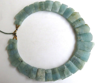 Natural Rough Raw Aquamarine Layout Necklace, Bib Necklace, Cleopatra Necklace, Graduated Collar Necklace, 14x8mm To 36x21mm, GDS990