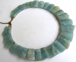 Natural Rough Raw Aquamarine Layout Necklace, Bib Necklace, Cleopatra Necklace, Graduated Collar Necklace, 14x8mm To 36x21mm, GDS990