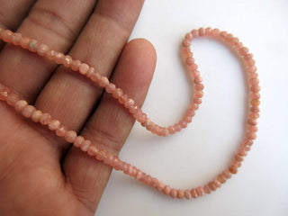 Natural Pink Rhodochrosite Faceted Rondelle Beads, 3.5mm To 4mm Rhodochrosite Beads, Rhodochrosite Jewelry, 13 Inch strand GDS994