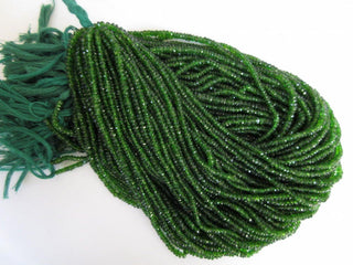 Natural Green Chrome Tourmaline Rondelle Faceted Beads 3mm To 3.5mm Approx. 13 inches Approx. Strand GDS995