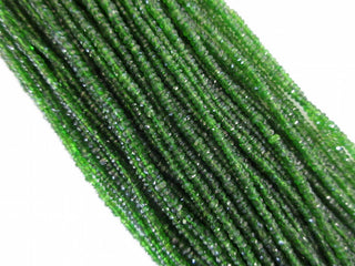 Natural Green Chrome Tourmaline Rondelle Faceted Beads 3mm To 3.5mm Approx. 13 inches Approx. Strand GDS995