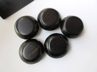 5 Pieces Round Shaped Hand Carved Natural Ebony Wood Beads, Smooth Round Wooden Bead Pendant, Wooden Supplies Jewelry, GDS1047/13