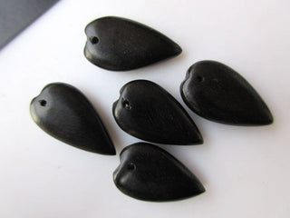 5 Pieces Leaf Shaped Hand Carved Wooden Pendant Beads, Leaf Shaped Wood Bead Pendant, Wooden Pendant And Necklace, GDS1047/14