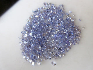 100 Pieces 1mm To 2mm Tanzanite Faceted Round Shaped Diamond Cut Natural Blue Color Loose Gemstones GDS1047/15