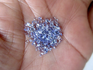 100 Pieces 1mm To 2mm Tanzanite Faceted Round Shaped Diamond Cut Natural Blue Color Loose Gemstones GDS1047/15