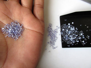 100 Pieces 1mm To 2mm Tanzanite Faceted Round Shaped Diamond Cut Natural Blue Color Loose Gemstones GDS1047/15