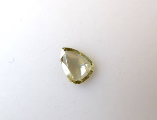 0.30CTW/6.3mm OOAK Clear Cognac Brown Pear Shaped Natural Diamond Rose Cut Loose Cabochon, Faceted Rose Cut Diamond Loose For Ring, DDS529/2