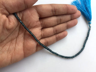 Rare 3mm London Blue Topaz Micro Faceted Rondelle Beads, Faceted Blue Topaz Rondelles, 8 Inch Strand, GDS1049/11