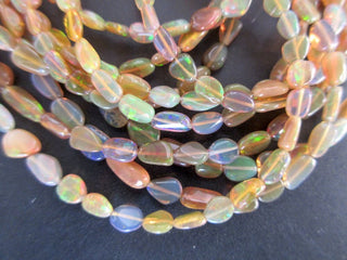 18 Inches Natural Ethiopian Welo Opal Smooth Oval Tumbles Beads, Yellow Welo Opal Tumbles 5mm To 8mm Beads, GDS1049/2