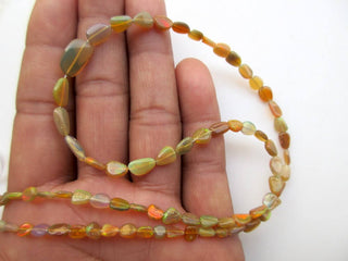 18 Inches Natural Ethiopian Welo Opal Smooth Oval Tumbles Beads, Yellow Welo Opal Tumbles 5mm To 8mm Beads, GDS1049/2