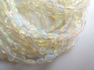 5mm To 8mm Natural White Ethiopian Welo Opal Smooth Oval Tumbles Beads Welo Opal Tumbles 18 Inch Strand GDS1049/3