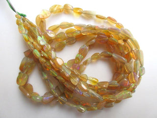 Natural Yellow Ethiopian Opal Beads, Natural Welo Opal Plain Smooth Tumble Beads, Opal Nugget Beads, 6mm To 10mm, 16 Inch Strand, GDS1049/4