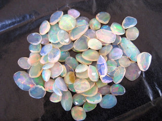 10/100/500 Pieces 5mm To 10mm Natural Ethiopian Welo Opal Faceted Flat Back Rose Cut Loose Cabochons GDS1049/2