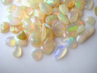 10/100/500 Pieces 5mm To 10mm Natural Ethiopian Welo Opal Faceted Flat Back Rose Cut Loose Cabochons GDS1049/2