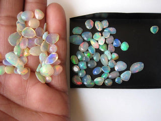 10/100/500 Pieces 5mm To 10mm Natural Ethiopian Welo Opal Faceted Flat Back Rose Cut Loose Cabochons GDS1049/2