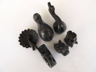 2 Pieces Natural Ebony Wood Hand Carved Peacock Pendant, Carved Wooden Bead Pendant, Animal Bird Charm Pendant, GDS1043/17