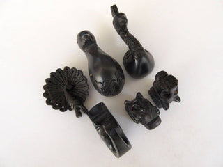 2 Pieces Duck Head Natural Ebony Wood Hand Carved Pendant, Carved Wooden Bead Pendant, Animal Bird Charm Pendant, GDS1043/19