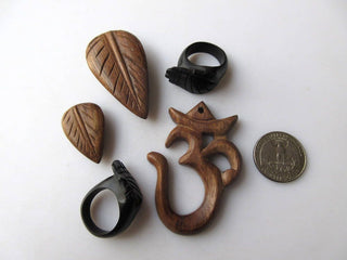 5 Pcs Hamsa Hand Ebony Wood Hand Carved Ring, Handmade Wooden Ring, Hamsa Hand Wooden Rings, Hamsa hand Finger Rings, GDS1043/20