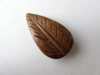 5 Pieces Leaf Shaped Hand Carved Wooden Pendant Beads, Leaf Shaped Wood Bead Pendant, Wooden Pendant And Necklace, GDS1043/21