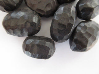 5 Pieces Hand Carved Natural Ebony Wooden Oval Tumble Beads, Faceted Wood Bead Pendant, Wooden Supplies Jewelry,  GDS1045/6