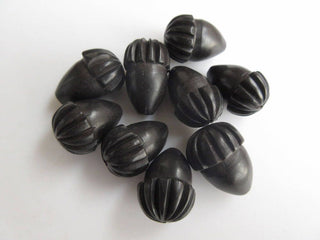 5 Pieces Acorn Shaped Hand Carved Natural Ebony Wood Beads, Smooth Acorn Wooden Bead Pendant, Wooden Jewelry Supplies,  GDS1045/8