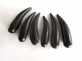 10 Pieces Horn Shaped Hand Carved Natural Ebony Wood Beads, Smooth Horn Wooden Bead Pendant, Wooden Supplies Jewelry, GDS1045/12