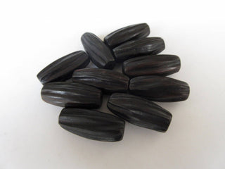 10 Pieces Long Cylinder Shaped Hand Carved Ebony Wood Beads, Long Drum Wooden Bead Pendant, Wooden Supplies Jewelry, GDS1045/14