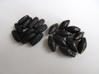 10 Pieces Long Cylinder Shaped Hand Carved Ebony Wood Beads, Long Drum Wooden Bead Pendant, Wooden Supplies Jewelry, GDS1045/14