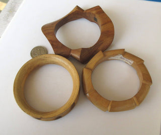 Set Of 5 Pieces Hand Carved Wooden Bangle, Beautiful Handmade Wooden Bangle Bracelet, Wood Jewelry, GDS1046/3