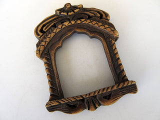 2 Pieces Hand Carved Wooden Window Temple Frame Pendant, Handmade Jharokha Pendant, Wood Art And Craft Framing Supplies Jewelry, GDS1046/4