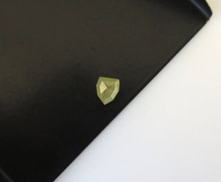 OOAK 0.65CTW/5.7mm Yellow Shield Shaped Rose Cut Diamond Loose Cabochon, Faceted Diamond Rose Cut Cabochon For Ring, DDS518/9