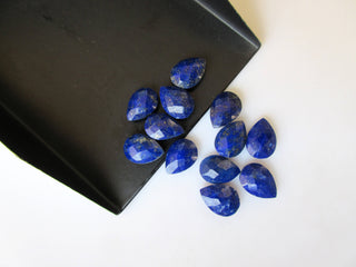 20 Pieces 9x7mm/8x8mm Natural Lapis Lazuli Pear/Trillion Shaped Both Side Faceted Loose Gemstones GDS1047/5