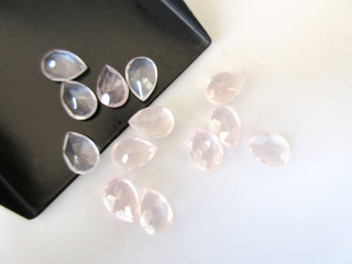 10 Pieces 10x7mm Each Rose Quartz Light Pink Pear Shaped Faceted Loose Gemstones GDS1047/10