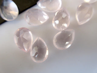 10 Pieces 10x7mm Each Rose Quartz Light Pink Pear Shaped Faceted Loose Gemstones GDS1047/10