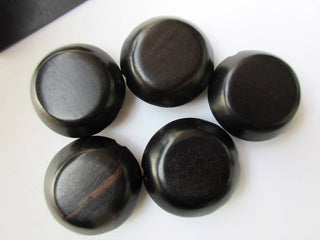 5 Pieces Round Shaped Hand Carved Natural Ebony Wood Beads, Smooth Round Wooden Bead Pendant, Wooden Supplies Jewelry, GDS1047/13