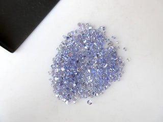 100 Pieces 1mm To 2mm Tanzanite Faceted Round Shaped Diamond Cut Natural Blue Color Loose Gemstones GDS1047/15