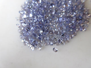 100 Pieces 1mm To 2mm Tanzanite Faceted Round Shaped Diamond Cut Natural Blue Color Loose Gemstones GDS1047/15